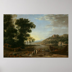 Landscape with Merchants - Claude Lorrain Fine Art Poster