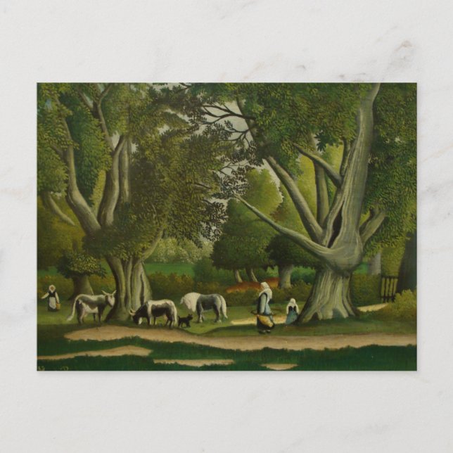 Landscape with Milkmaids by Henri Rousseau Postcard (Front)
