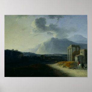 Landscape with Mount Stromboli Poster