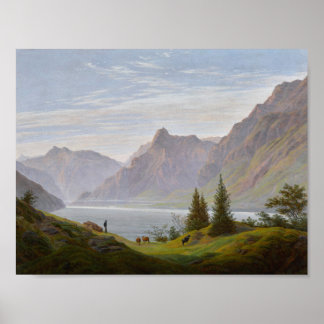 Landscape with Mountain Lake. Morning (Friedrich) Poster