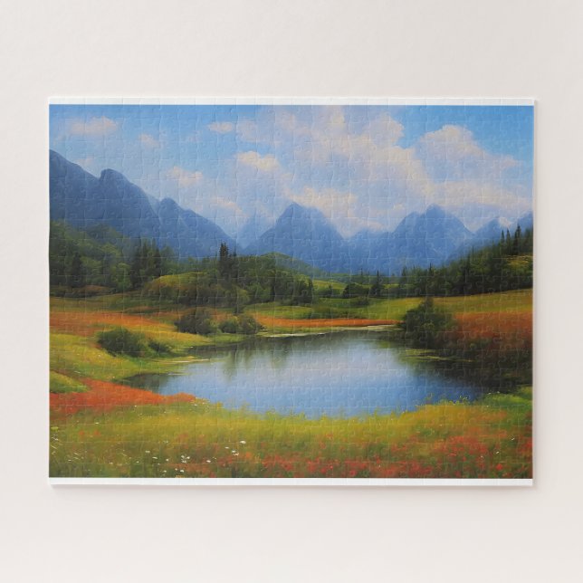 Landscape with Mountains in the Distance Jigsaw Puzzle (Horizontal)