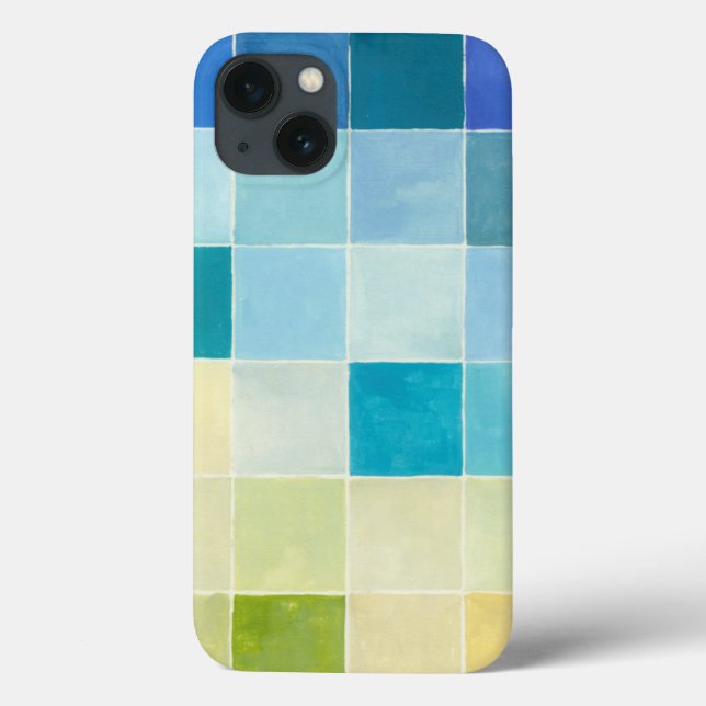 Landscape with Multicolored Pixilated Squares Case-Mate iPhone Case (Back)