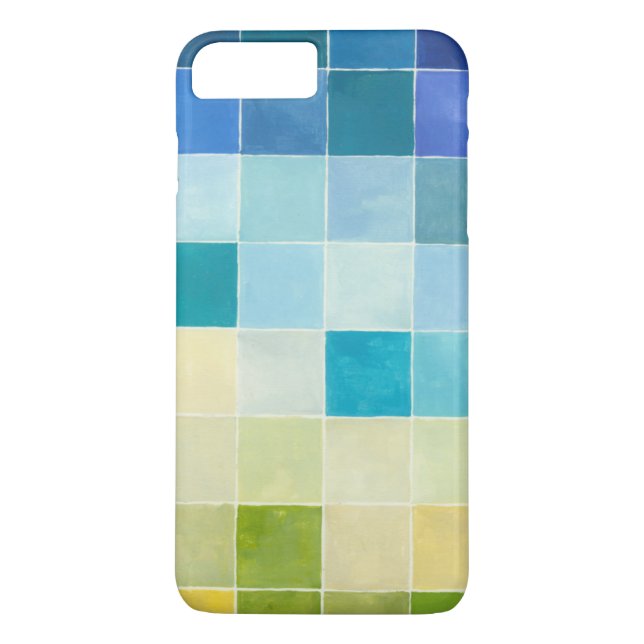 Landscape with Multicolored Pixilated Squares Case-Mate iPhone Case (Back)