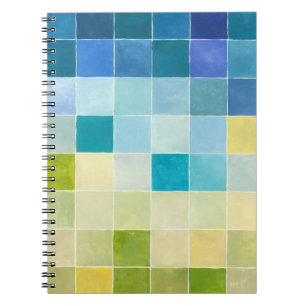 Landscape with Multicolored Pixilated Squares Notebook
