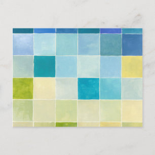 Landscape with Multicolored Pixilated Squares Postcard