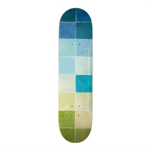 Landscape with Multicolored Pixilated Squares Skateboard