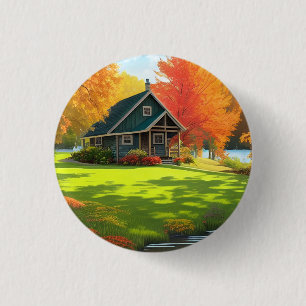 Landscape with Nature Background 1 Inch Round Button