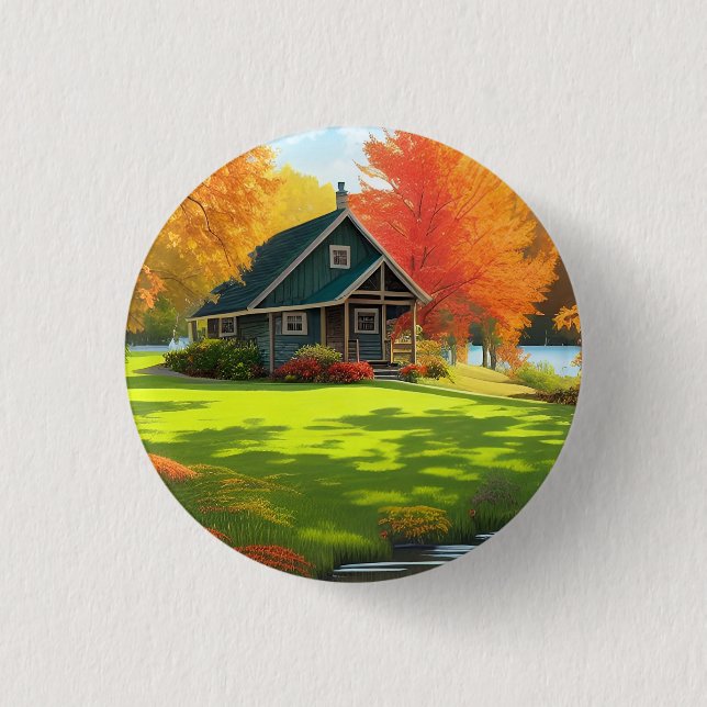 Landscape with Nature Background  1 Inch Round Button (Front)