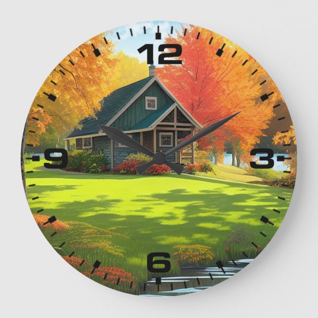 Landscape with Nature Background-46556 Large Clock (Front)
