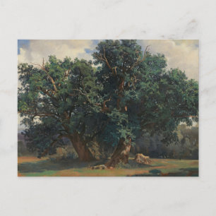 Landscape with Oak Trees by Alexandre Calame Postcard