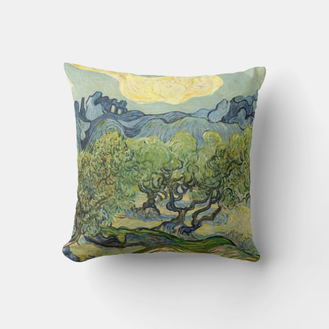Landscape with Olive Vincent Willem van Gogh  Throw Pillow (Front)