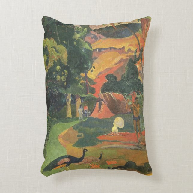 Landscape with Peacocks by Paul Gauguin Accent Pillow (Front(Vertical))