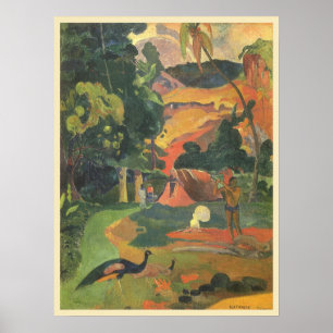 Landscape with Peacocks by Paul Gauguin Poster
