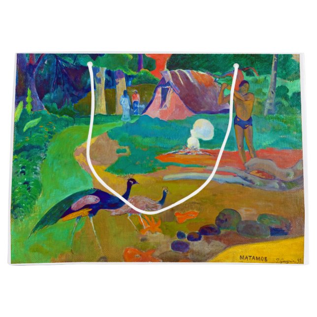 Landscape with Peacocks, Gauguin Large Gift Bag (Front)