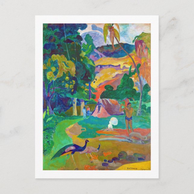 Landscape with Peacocks, Gauguin Postcard (Front)