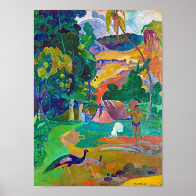 Landscape with Peacocks, Gauguin Poster (Front)