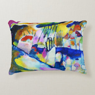 Landscape with Rain by Wassily Kandinsky Decorative Pillow