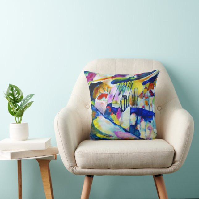 Landscape with Rain by Wassily Kandinsky Throw Pillow (Chair)