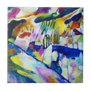 Landscape with Rain by Wassily Kandinsky Tile