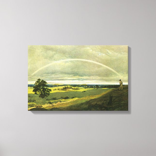 Landscape with Rainbow (by Caspar David Friedrich) Canvas Print (Front)