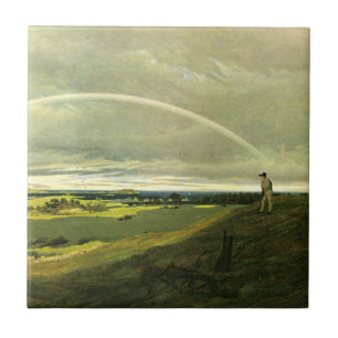 Landscape with Rainbow (by Caspar David Friedrich) Tile