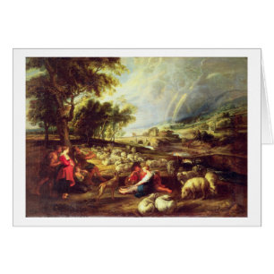 Landscape with Rainbow (oil on canvas)