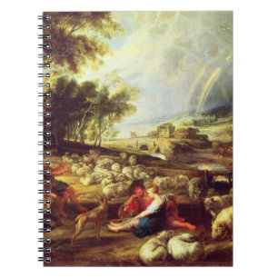 Landscape with Rainbow (oil on canvas) Notebook