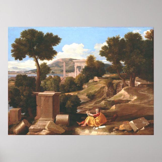 Landscape with Saint John on Patmos Nicolas Pouss Poster (Front)