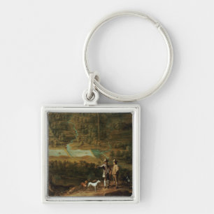 Landscape with sportsmen keychain