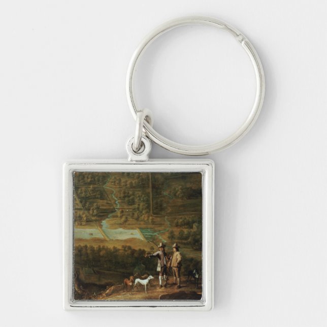 Landscape with sportsmen keychain (Front)