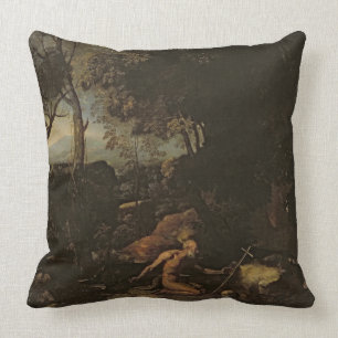Landscape with St. Jerome Throw Pillow
