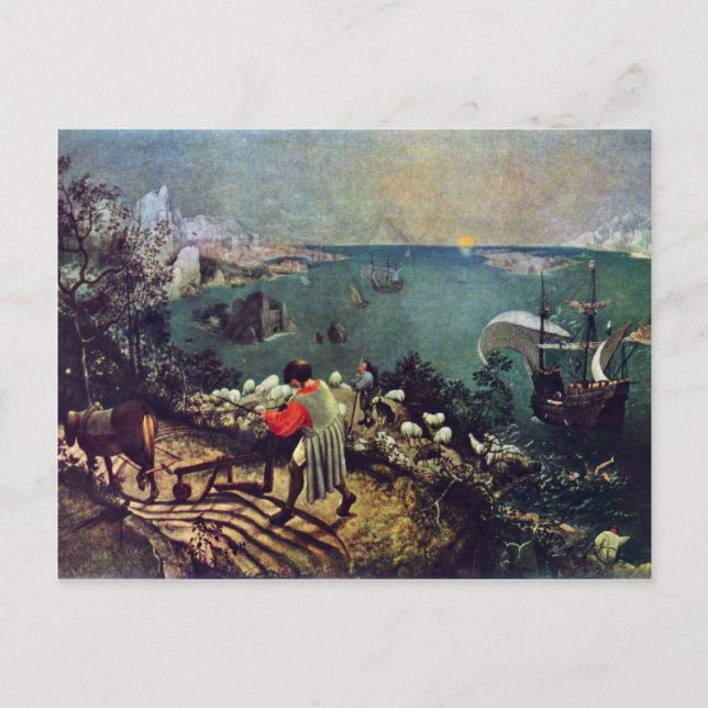 Landscape With The Fall Of Icarus By Bruegel D. Ä. Postcard (Front)