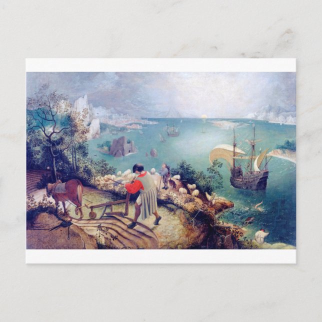Landscape with the Fall of Icarus, Pieter Bruegel Postcard (Front)