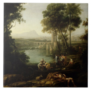 Landscape with the Finding of Moses Tile