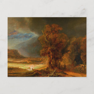 Landscape with the Good Samaritan by Rembrandt Postcard