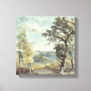 Landscape with Trees and a Distant Mansion Canvas Print