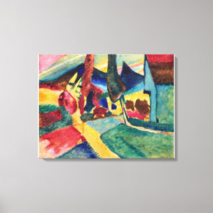 Landscape with Two Poplars Wassily Kandinsky Canvas Print