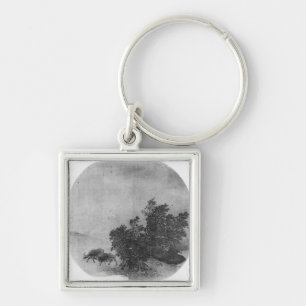 Landscape with water buffalo, Song Dynasty Keychain
