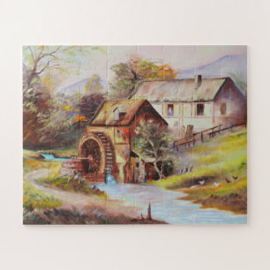 Landscape with water wheel jigsaw puzzle