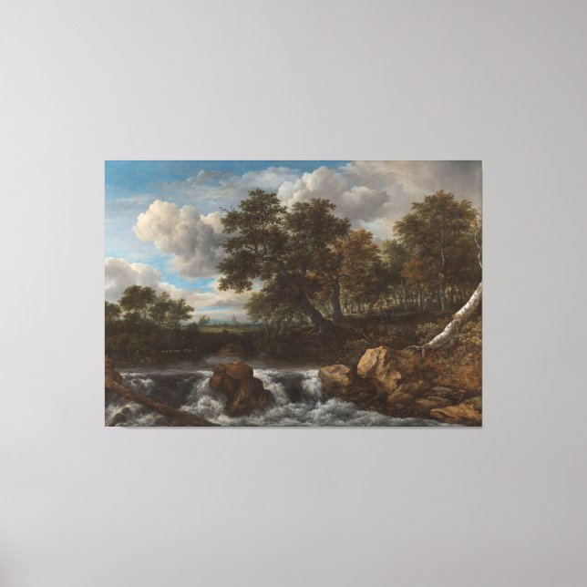 Landscape with Waterfall, Jacob Isaacksz Canvas Print (Front)