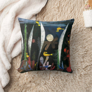 Landscape with Yellow Birds Paul Klee Throw Pillow
