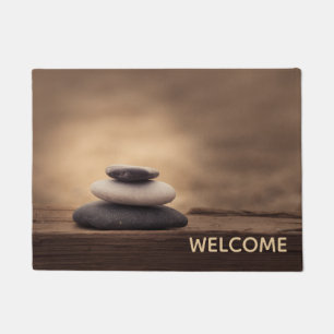 Landscape, Zen Stones Brown Doormat