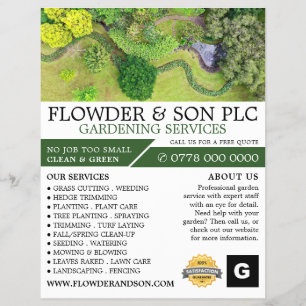 Landscaped Gardening Service, Horticulturist Flyer
