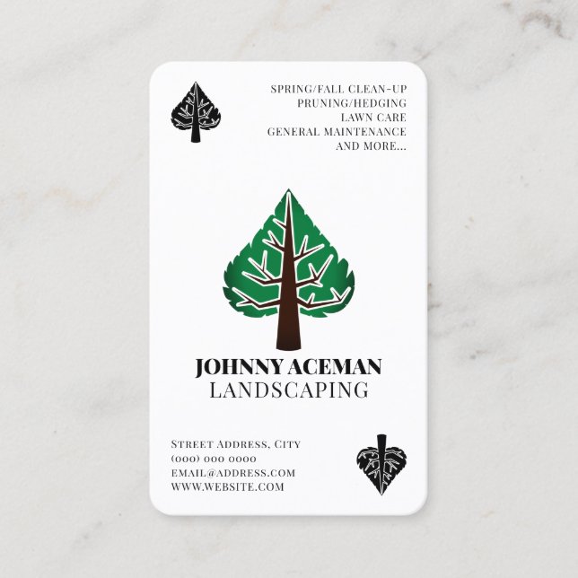 Landscaper ace of spades playing card  (Front)
