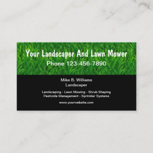Landscaper Lawn Mowing Sprinklers Business Card