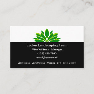 Landscaping And Lawn Mowing Service Business Card