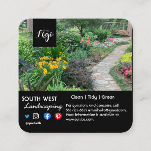 Landscaping & Arborist Flyer   Gardener, Tree Surg Square Business Card