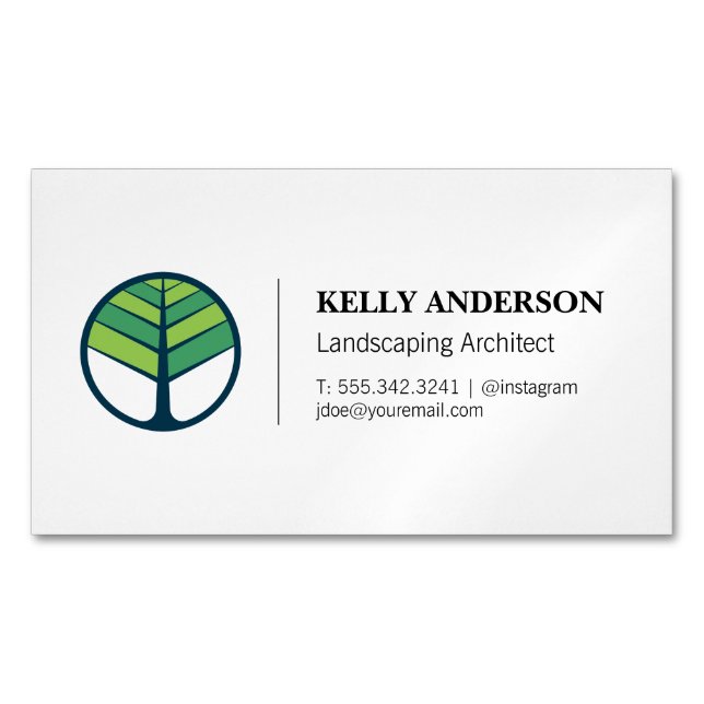Landscaping Architect | Tree Trimming Service Magnetic Business Card (Front)