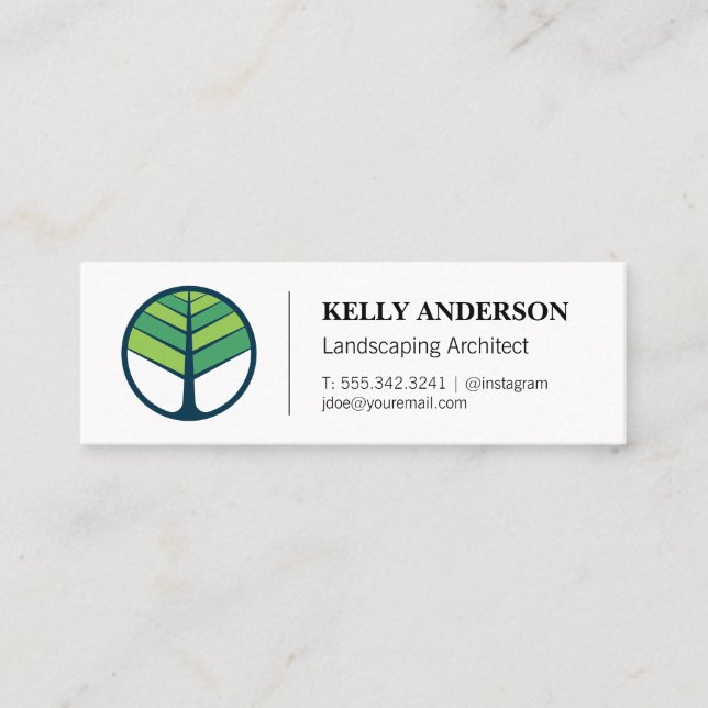 Landscaping Architect | Tree Trimming Service Mini Business Card (Front)