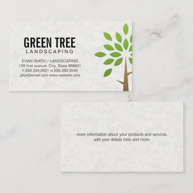 Landscaping Architecture | Tree Icon  Business Card (Front/Back)